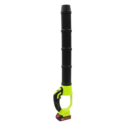 Soplador de hojas eléctrico, 500 W, 30000 rpm, con 2 pilas de litio, soplador de hojas inalámbrico de 52 m/s, para jardín, polvo y nieve (verde y negro)