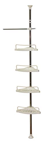 Hilier - Estantería de esquina para ducha, telescópica , 4 niveles, con altura ajustable de 185 cm a 310 cm