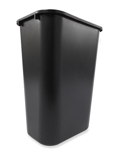 Rubbermaid Commercial Products FG295700BLA Commercial 10.25gal Soft Molded Plastic Rectangular Trash Can, 39 Litre, Black