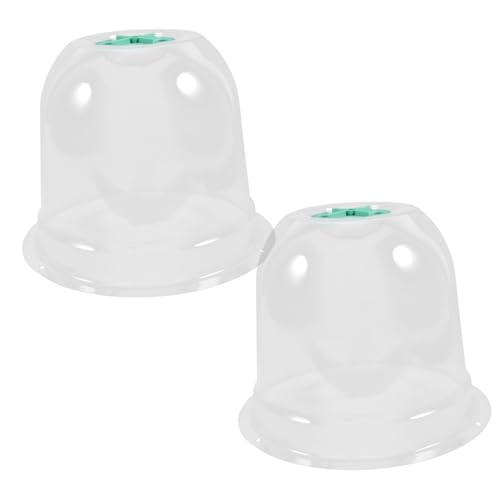 BESTonZON 2pcs Greenhouse Cloche Dome Clear Plastic Seedling Nursery Cover for Outdoor Plants Temperature Control Airflow for Healthy Growth for Flowers Vegetables and Herbs