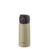 【食洗器対応・パッキン一体モデル】タイガー魔法瓶 水筒 350ml ワンプッシュ ステンレスボトル 飲みやすい設計 ふたとパッキンが一体化で洗うのは3点のみ らくらくキャップ 真空断熱 マグ 保温保冷 ベージュ MKR-W35NCS