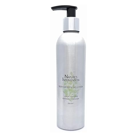 99% Natural EXFOLIATING BODY LOTION - PUMICE & OLIVE, GRAPESEED OIL & VITAMIN E - 250g by NATURE'S INTERVENTION. Gently Exfoliates, Unblocks Pores, Brightens Complexion. pH 5.5 for Sensitive Skin Cover