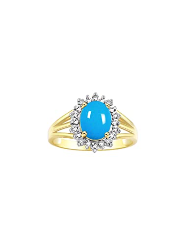 Image of Rylos Women's Yellow Gold Plated Silver Princess Diana Ring & Pendant Set. Gemstone & Diamonds, 9X7MM Birthstone. Matching Friendship Jewelry, Sizes 5-10.