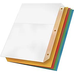 AMAZON - TOPS Cardinal Poly Ring Binder Pockets, No Tabs, Double Pocket, Multi-Color (84007), Letter Size, 5 Folders per Pack