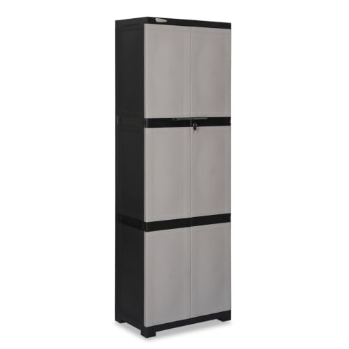 Image of Nilkamal Freedom Large (FML) Plastic Wardrobe for Storage|3-Year Warranty|Clothes Organizer|Shelves|Cupboard|Almirah|for Home, Living Room, Bed Room|Adult & Kids|Grey /Charcoal Grey