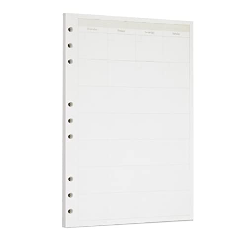Image of Zelten Loose Leaf Punched Paper Refills Paper for 6 Hole Binder Personal Organizer Diary Notebook Refillable Planner (Monthly Planner,B5 /9 Hole)