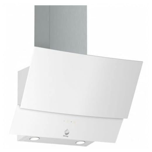 Balay 3BC565GB - Campana decorativa inclinada, Serie Cristal, control táctil, Anchura 60 cm, 593m3/h color blanco