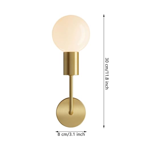 Lámpara de pared minimalista de estilo nórdico y cobre para salón 6