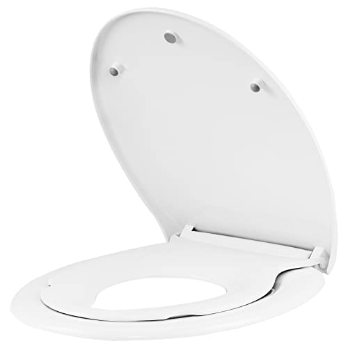 WOLTU Abattant WC Familial avec Siège de Toilette Enfant Détachable, Siège de Toilette à Fermeture Douce et à Dégagement Rapide, Abattant O, Montage...