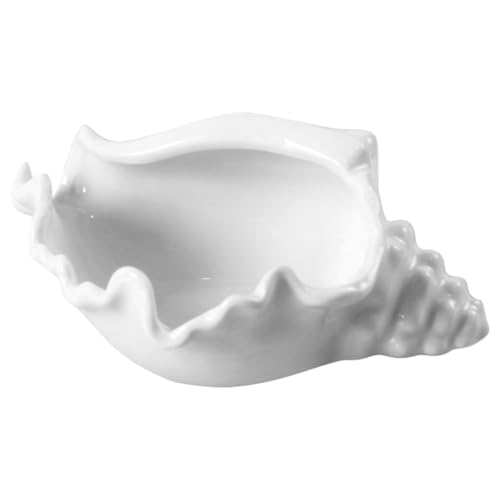 NOLITOY Portaoggetti Decorativo in Ceramica a Forma di Conchiglia, Vassoio Porta Gioielli e Organizer Multifunzione per Casa, Vassoio ad Anello Elegante per Arredamento Marino