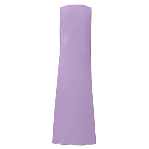 Plus Size Cotton Linen Summer Dresses for Curvy Women 2025 Sleeveless Maxi Vacation Beach Sundresses with Pockets