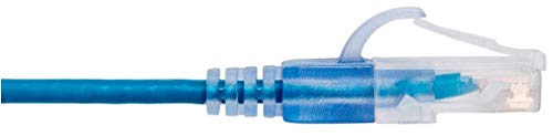 Image of Monoprice Cat6A 25ft Blue 5-Pk Patch Cable UTP 30AWG 10G Pure Bare Copper Snagless RJ45 SlimRun Series Ethernet Cable