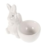 TOGEVAL Keramik Eierbecher Hase Mini Tischdeko Frühstücksbecher Mehrzweck Keramikbecher Weißer...