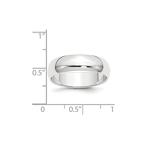 Diamond2Deal Platinum 6mm Half-Round Wedding Band Ring2