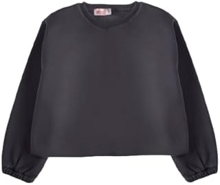 سويت شيرت للبنات من جونيور، لون ايرون، مقاس 8 سنوات