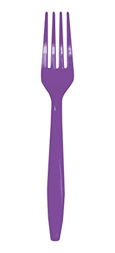 Creative Converting Amethyst Solid Purple Plastic Forks-24Pc, 7" #TOP15