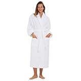 MONARCH Terry Shawl Collar Bathrobe for Men and Women – Thick Fabric Terrycloth Robe with Classic Shawl Design, Generously Sized Hotel & Spa Robe with Pockets – Machine Washable (Medium)