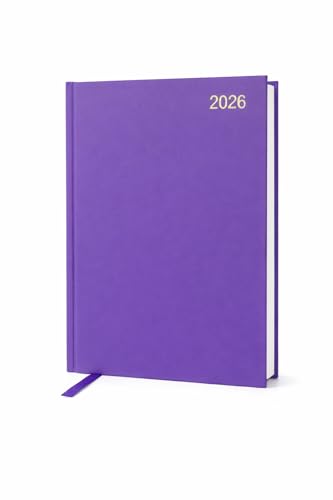Image of Top Sale 2026 A4 Week to View Diary Hardback Planner - Purple Weekly Planner with Ribbon Bookmark Large Desk Organiser for Work School and Home