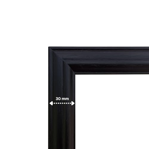 Image of Handcrafted Black Color Wooden Photo Frame, 12x18-inch Display for Artworks, Pictures, Photos, Wall Frame, Home, and Office Decor - A3 Size Display