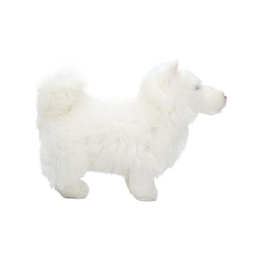 Jouet en peluche Samoyède de qualité supérieure : chiot debout d'un réalisme d'exception