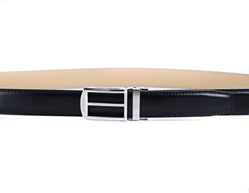 Black Belt for Men Ratchet Dress Belt - Genuie Leather - Comfort Click Buckle -1 1/8" Width3