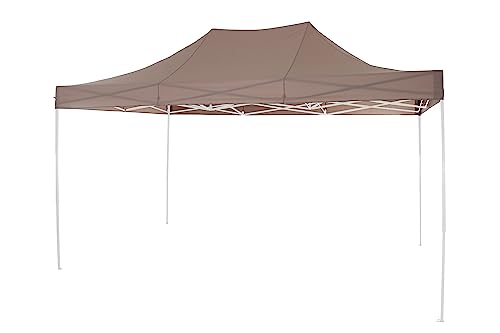 Toit Taupe à pavillon Polyvalent 3 x 4,5 m, Housse en Polyester 160 g/m², revêtement PU, Taupe