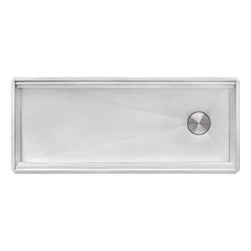 Ruvati 45-inch Two-Tiered Ledge Workstation Kitchen Sink - Undermount Kitchen Sink - 16 Gauge Stainless Steel Kitchen Sink with Brushed Finish hides scratches - RVH8335