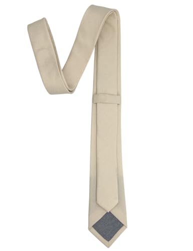 Image of Kebocis Mens Solid Color Cotton Necktie for Men