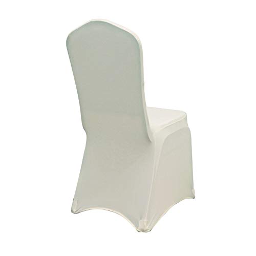 Welmatch Ivory Stretch Spandex Chair Covers Wedding Universal - 50 Pcs Banquet Wedding Party Dining Decoration Scuba Elastic Chair Covers (Ivory, 50) #TOP1