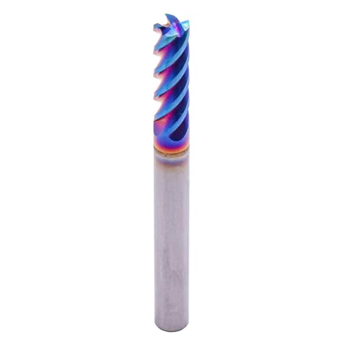 Image of BestParts 5Pcs HRC65 Tungsten Carbide Square End Mills - TiAlsiN Nano Coated, 4 Flute, 45 Degree Helix, 3 /16 inch Cutting Diameter, 3 /16 inch Shank Diameter, 5 /8 inch Length of Cut, 2 inch Overall Length