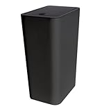 CAKEEYUM Mülleimer, Kunststoff Badezimmer Mülleimer mit Druckdeckel, 15 x 23 x 33 cm großer Abfalleimer für Badezimmer, Schlafzimmer, Küche, Büro, schwarzer, Mül