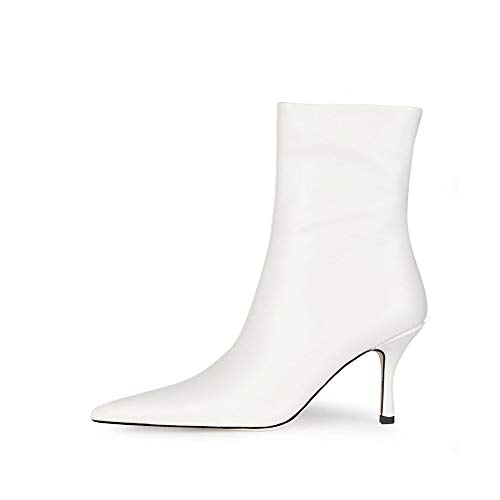 LEMUTISME Women's Trendy Snakeskin Booties Chic Pointed Toe Side Zip 3IN Stiletto High Heels Dress Fashion Ankle Boots For Office Party2