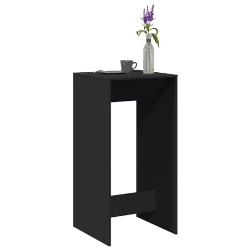 Mesa de bar de madera estable con diseño minimalista para salón negro 2