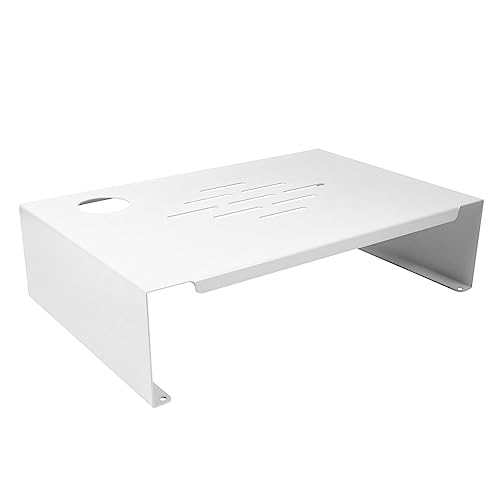 Uonlytech Soporte Ordenador Elevador Pantalla con Base Estable Antideslizante Organizador Escritorio para Portátil y Monitor Blanco Pequeño