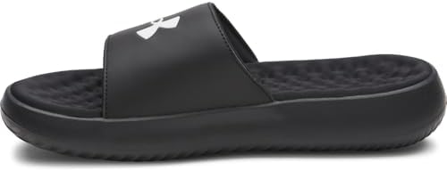 Under Armour Men's Ignite Pro 8 Fixed Band Slides, (004) Black/Black/White, 12, US - 5