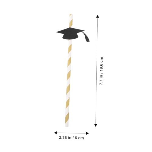 Pitillos de papel negro para graduación 12 piezas miniatura 4