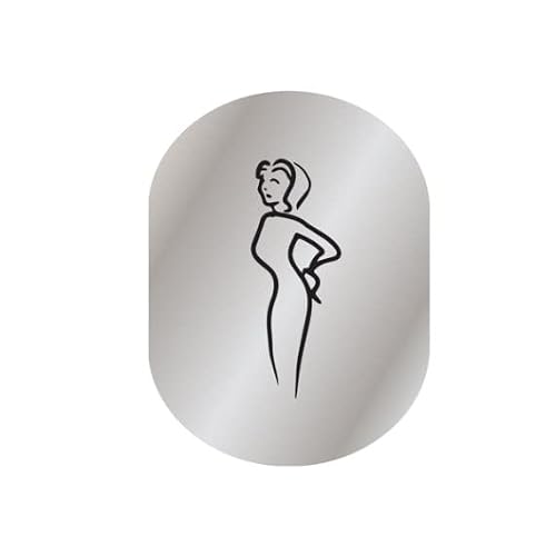 Pittogramma Wc Donna Fondo Satinato Cartellino Porta Bagno Simboli Adesivo