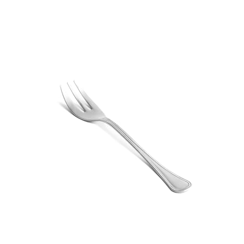 zanetti Set 12 Forchette da dessert in acciaio inox 18/C, Modello Leonardo, acciaio lucido e resistente, confezione da 12 pezzi, made in Italy, Grigio