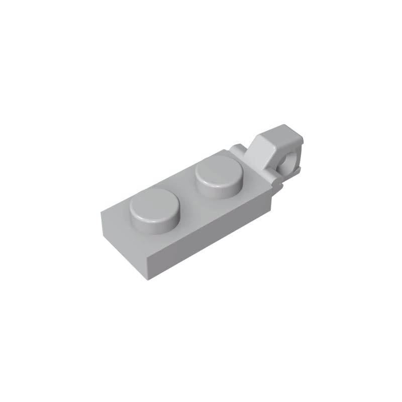 Gobricks 44301 Hinge Plate Hinge Plate 1x2 Locking with 1 Finger On End, Without Groove 50 Pieces GDS-820 Compatible with Lego Building Blocks Color:Light Bluish Gray — image 1