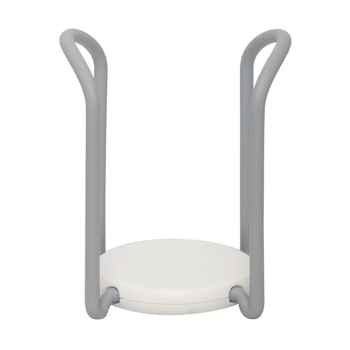 Image of Floor Mount Bowl Drain Rack Organizer, Plastic Tiered Non-Slip Dish Drying Rack, Bowl & Plate Holder, Kitchen Storage Display Stand, Grey (9.6 x 11.6 x 15.2 cm)