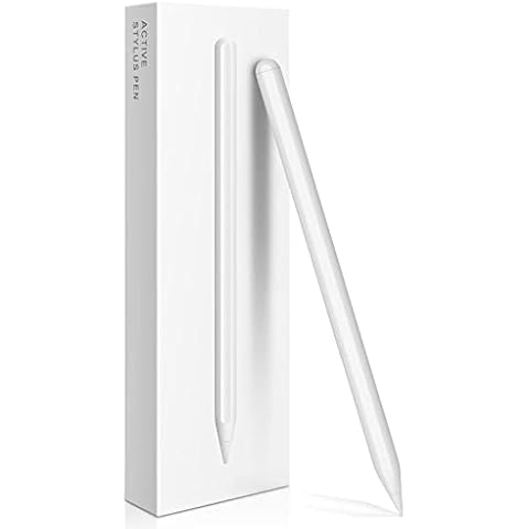 Stylus Pen 2nd Generation with Magnetic Wireless Charging, Stylus Pen 2nd Generation, Smart Pen Compatible with iPad Pro 11 in 1/2/3/4, iPad Pro 12.9 in 3/4/5/6, iPad Air 4/5, iPad Mini 6, White Cover