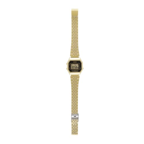 Image of Casio Vintage LA680WGA-1DF Digital Black Dial Women Watch Gold Stainless Steel Strap (D344)
