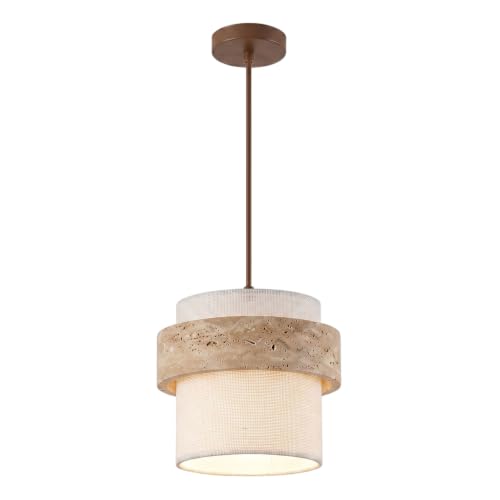 Lámpara colgante de travertino natural estilo Wabi Sabi con tres modos de luz