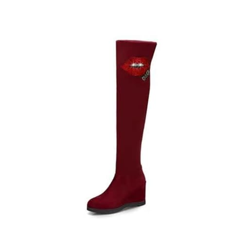 Bottes au-dessus du genou pour femmes, cuissardes extensibles à talons compensés pour vos sorties