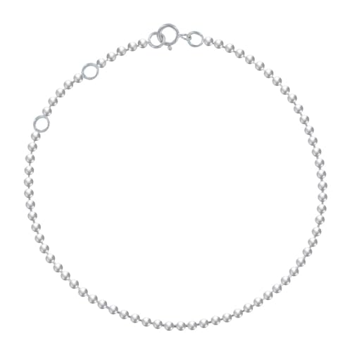 Bracelet Argent 925 Perles 2mm fin et ajustable pour femme Les Poulettes