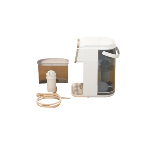 Qobvoeh 水飲み場、湯沸かし浄水型、3.2L 大容量、、安全設計、スマート電気ケトル、簡単操作、軽量、瞬間熱湯、取り外し可能、家庭、オフィス 高齢者 一人暮らし、贈り物などに適しています (ホワイト(スタンドアロン + 給水管 + フィルターエレメン