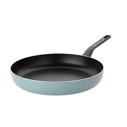BergHOFF - Leo Cookware Set - Aluminium Non Stick Frying Pan 32cm - Induction Skillet with Stay Cool Handle - Slate Blue