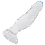 BDSMAGE 20CM Transparenter Silikon Analdildo mit Starkem Saugnapf,Monster Dildo Anal Dildo Anal Plug,extrem hart Perfekter Masturbator,Flirt Dong Sexspielzeug für Paare Frauen Sex Toy (M)