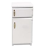 Dollhouse Fridge Kitchen Furniture MiniatureSimple Retro Style Refrigerator Prop Delicate Model...