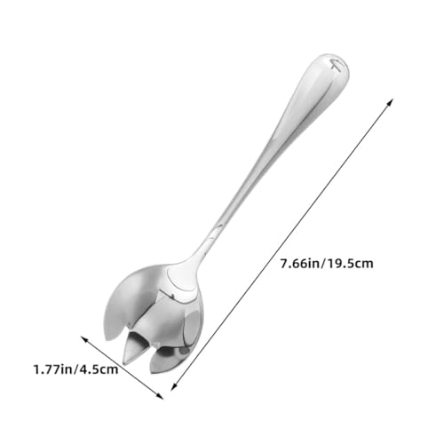 Cubiertos para ensalada de acero inoxidable elegante set color plata resistente Gatuida 3